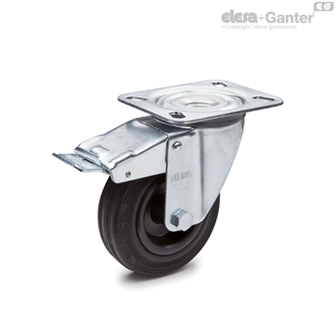 RE.E2-SBF-N Castors with steel bracket Turning plate bracket, with